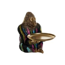 DKD Home Decor Figura Decorativa Gorila con Bandeja de Resina Estilo Moderno Multicolor y Dorado 46x50.5x38 cm Precio: 123.50000036. SKU: B1E59C5CXL