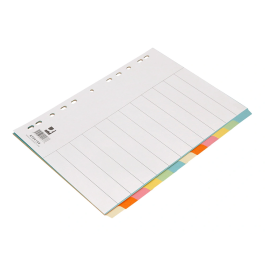 Q-connect Separadores DIN A4 Cartulina Multitaladro Juego 12 Unidades Colores Pastel Índice