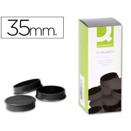 Iman Para Sujecion Q-Connect Ideal Para Pizarras Magneticas35 mm Negro Caja De 10 Unidades