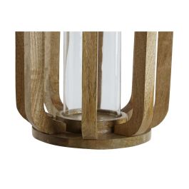 DKD Home Decor Portavela Alpino de Mango y Cristal Natural - Diseño Decorativo para Hogar - 26 cm Ancho x 47 cm Alto x 26 cm Largo