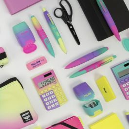Milan Calculadora Pocket Sunset 8 Dígitos - Tacto Suave, Memoria, Raíz Cuadrada, Dual Power, Colores Variados