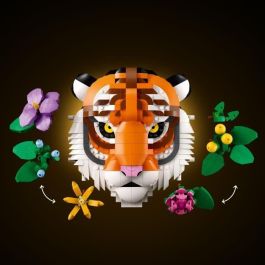 LEGO Colección Fauna: Tigre - Set de Construcción Art 3D para Adultos | Obra Decorativa con Flores y Plantas Estilizadas, 744 piezas