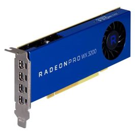 AMD Tarjeta Gráfica Radeon Pro WX 3200 4GB GDDR5 PCIe 3.0 x16 Perfil Bajo 4x Mini DisplayPort - 640 Procesadores Stream, 50W, Compatible con 4 Monitores