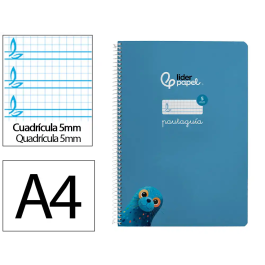 Liderpapel Cuaderno Espiral A4 Pautaguía Tapa Blanda 80 Hojas 75gr Cuadro Pautado 5mm Azul Precio: 11.79000042. SKU: B139MLYNYA