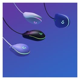 Logitech G203 Lightsync Gaming - Ratón óptico cableado USB, 8000 DPI, 6 botones, RGB, azul