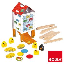 Juego habilidad happy chickens de madera goula, encuentra los pollitos retirando los palos