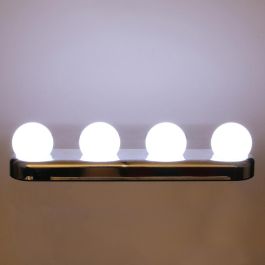 Cosmetic Club Barra Luminosa Led Con Ventosas 4 Bombillas Tipo Hollywood Pilas AA 30,5x6,5 cm