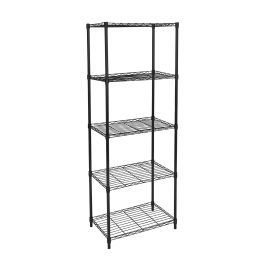 Moblekit Estantería de Metal 5 Niveles Negra 56x35x158 cm (2 Unidades)