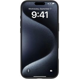 eSTUFF Funda INFINITE VENICE de cuero magnético para iPhone 16 Pro - Negra, 86% material reciclado