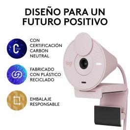 Logitech Brio 300 Webcam Full HD 1080p, USB-C, Micrófono Integrado, Rosado