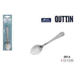 Inde - Set de 6 Cucharas de Té Sofía de Acero Inoxidable 1.5 mm, 13 x 2.6 cm - Diseño Elegante y Duradero (12 Cajas)