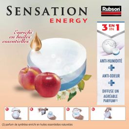 Rubson Sensation 2 3 en 1 Pestañas de potencia Recarga perfumada Sensation Fruits, difunde continuamente una nota floral