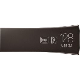 Samsung MUF-128BE4/APC Pendrive BAR Plus 128GB USB 3.1 Titan Gray, hasta 400MB/s lectura, cuerpo metálico, 5 niveles de protección