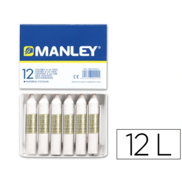 Manley Lápices de Cera Unicolor Blanco N.1 Caja de 12 Unidades Suavidad y Resistencia a la Luz Precio: 2.59000016. SKU: B17AA2TJ7M