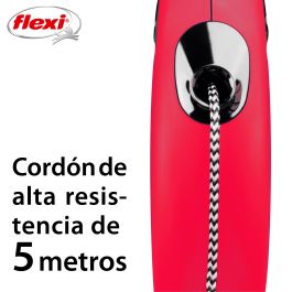 Flexi Correa New Classic Cordón Talla M 5 Metros Rojo de Plástico y Nylon