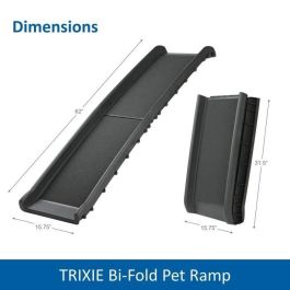 Trixie Rampa Plegable para Perros y Otros Animales Antideslizante de Plástico Negra 40x156 cm hasta 90 kg para Articulaciones
