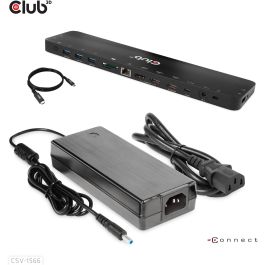 Club3D CSV-1566 Docking Station USB-C 4K 120W con 6xUSB 3.0, DisplayPort, 2xHDMI, Ethernet y Lector de Tarjetas SD/MicroSD