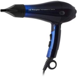 Orbegozo SE-2085 Secador de Pelo Profesional Plegable 2200W Motor AC, 3 Temperaturas, 2 Velocidades, Concentradores, Difusor Negro y Azul