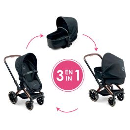 COROLLE COR4063013141876 Cochecito Cybex 3 en 1 Negro para muñecas bebé de 36 y 42 cm - a partir de 3 años