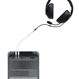 Nanocable 10.24.1203 Cable Adaptador Audio Jack 3.5 Hembra (4-pin) a 2x Jack 3.5 Macho (3-pin) para Auriculares con Micrófono a PC/Audio 20cm Blanco