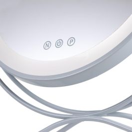 Espejo LED Iluminado de Diseño Moderno para Maquillaje y Baño Táctil Antivaho, Luz Regulable 2700-6500K, 48x43 Cm Blanco SUN-KRS-430A-W