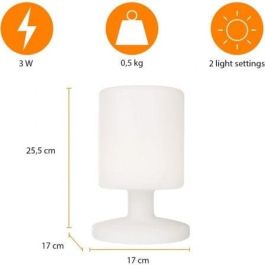 Smartwares 5000.472 Lámpara de Mesa LED Portátil Inalámbrica Batería 8-15h Uso Exterior IP44 Luz Blanca Cálida 3000K 4.7W 160lm Clase A