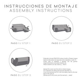 Funda para chaise longue de brazo corto derecho Eysa MONTBLANC Gris 100 x 110 x 290 cm