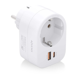 Enchufe Aisens ASPS-1A1C06-W/ 1 Toma de Corriente/ 1 USB Tipo-C PD/ 1 USB/ Blanco Precio: 11.49999972. SKU: B1FYCVNVF7