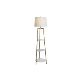 DKD Home Decor Lámpara de Pie Moderna con Estantería, Materiales Metal y MDF, Acabados en Dorado y Blanco, Dimensiones 41x156x41 cm Precio: 103.4999999. SKU: B14HH75L39