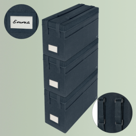 Leitz 67230089 Bolsa de Trabajo para Hot Desking de Tela con Tapa, Color Gris, Rectangular, Apilable, 3 Compartimentos