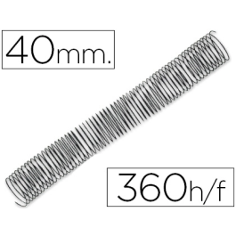 Q-connect Espiral Metálico 64 5:1 40mm 1,2mm Negro Caja de 25 Unidades