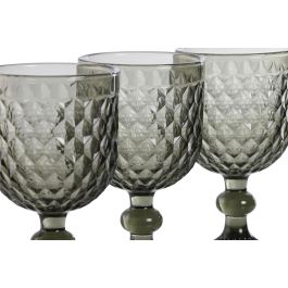 DKD Home Decor Copa Basicos Gris Cristal 8 x 15.5 x 8 cm Set de 6