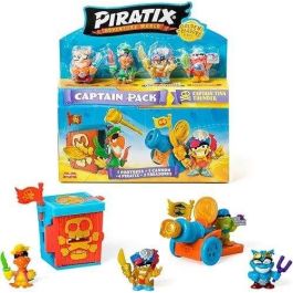 Magic Box Piratix Golden Treasure Captain Pack Figura, Incluye 4 Piratix y Accesorios