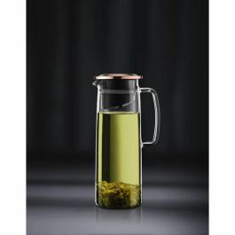 Bodum BOD0699965373641 Jarra de vidrio con infusor Biasca, Tapa de cobre con filtro, 1,2 L, Transparente