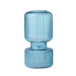 DKD Home Decor Jarrón Verde Azul Rosa Cristal 13 x 26 x 13 cm (6 Unidades)