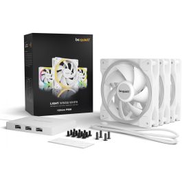 be quiet! Light Wings White 120mm PWM Triple Pack Ventilador RGB para Carcasa de Ordenador, 1700 RPM, 70.53 m³/h