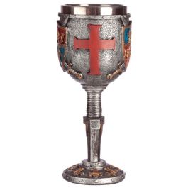Copa Medieval con Escudo y Espada de Resina y Acero Inoxidable - 18cm