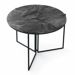 Mesa de comedor redonda YAPRAK para 4 personas - Antracita - 100 x 100 x 72 cm - MEN8683342538817