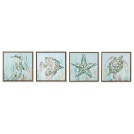 DKD Home Decor Cuadro Decorativo Mediterráneo Lienzo y PS Azul Blanco 30x30 cm Fondo 3,5 cm (4 Unidades, Diseños Surtidos) Precio: 43.58999953. SKU: B12A6A576K