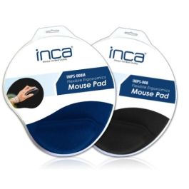 INCA IMPS-008M Alfombrilla de Ratón Gaming Silicona con Soporte de Muñeca, Base Antideslizante, 3mm, Azul
