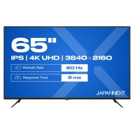 JAPANNEXT JN-IPS650UHD60F Monitor 4K Ultra HD de 65" (165.1 cm) IPS 60Hz con Altavoces, HDR, HDMI, USB, WLAN y Negro