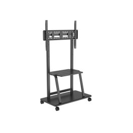 Vivolink Soporte móvil para pantallas de 37" a 100", 150 kg de carga máxima. Ideal para educación y videoconferencia con estantes.