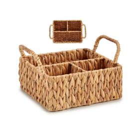 Giftdecor Organizador Rectangular de Paja con 3 Huecos, Jacinto Acuático y Metal, Marrón, 30x16x20 cm (Set de 12) Precio: 116.89000026. SKU: S3610201