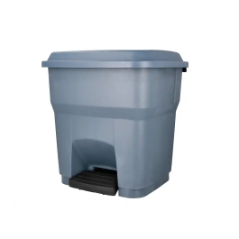 Q-connect Papelera Contenedor con Tapa y Pedal, 30 Litros, Gris, 395x395x420 mm