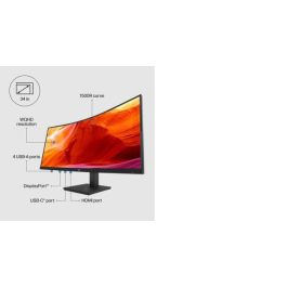 HP P34hc G4 Monitor Curvo WQHD USB-C Pantalla Ultrawide para Experiencia Visual Inmersiva y Productividad