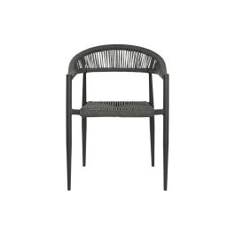 Silla de Jardín Home ESPRIT Negro Gris oscuro Aluminio Ratán 56 x 60 x 78 cm Silla de Jardín Home ESPRIT Negro Gris oscuro Aluminio Ratán 56 x 60 x 78 cm