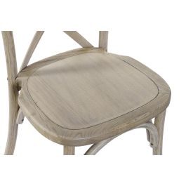 DKD Home Decor Silla Alpino Crossback Apilable de Olmo y Madera Natural 41x89x50 cm (2 Unidades)