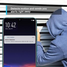 TP-Link Cámara de Seguridad WiFi 3MP con Visión Nocturna, Detección de Movimiento, Audio Bidireccional y Almacenamiento Local