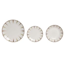 DKD Home Decor Vajilla Basicos Verde Blanco Porcelana Set de 18 Piezas 26.8 x 2.8 x 26.8 cm