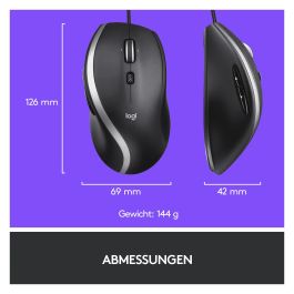 Logitech Ratón USB Avanzado M500s, Negro